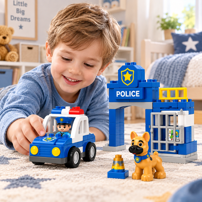 Virexaxe® Police Station Building Playset – Police Car and K9 Adventure Toy