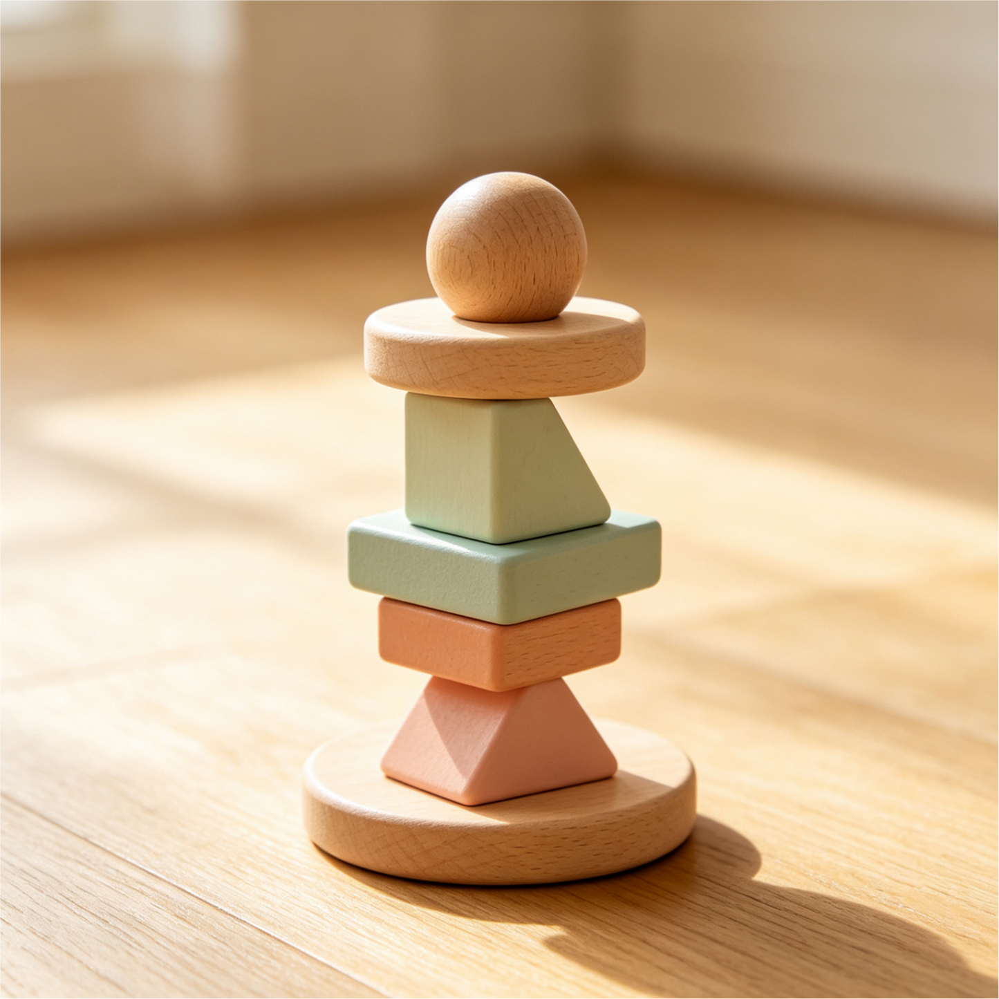 Montessori Log Stacking Blocks – Macaron Geometric Stacking Column Set