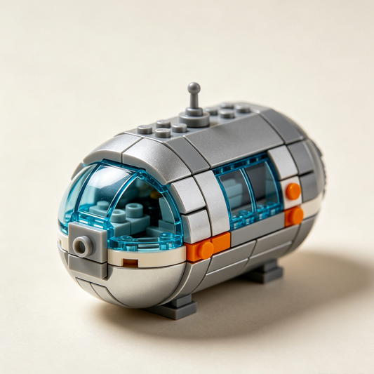 Space Capsule Building Block Set with Astronaut Minifigures