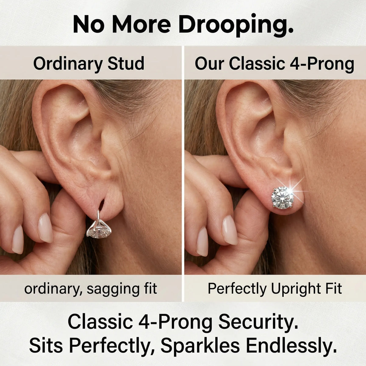[new earrings] 1-6.00 CTW Classic Round Lab-Created Diamond Stud Earrings - Secure 4-Prong & Hypoallergenic-Last Day Sale🔥90% OFF