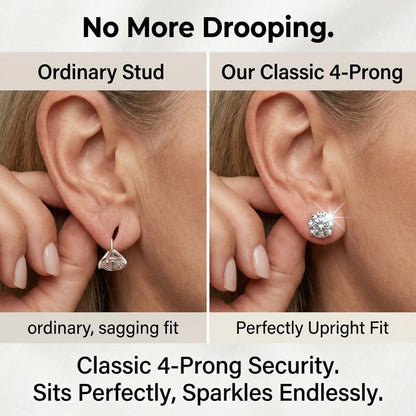 [new earrings] 1-6.00 CTW Classic Round Lab-Created Diamond Stud Earrings - Secure 4-Prong & Hypoallergenic-Last Day Sale🔥90% OFF