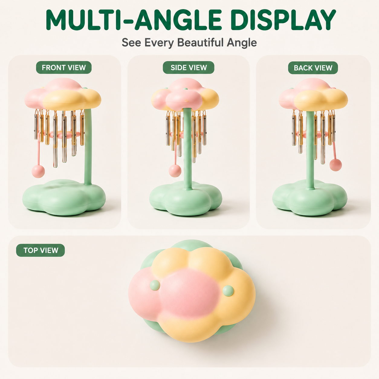 Cloud Chimes Sensory Educational Toy, Soothing Wind Chime for Children