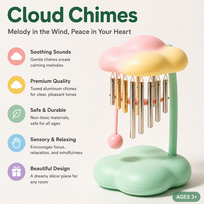 Cloud Chimes Sensory Educational Toy, Soothing Wind Chime for Children