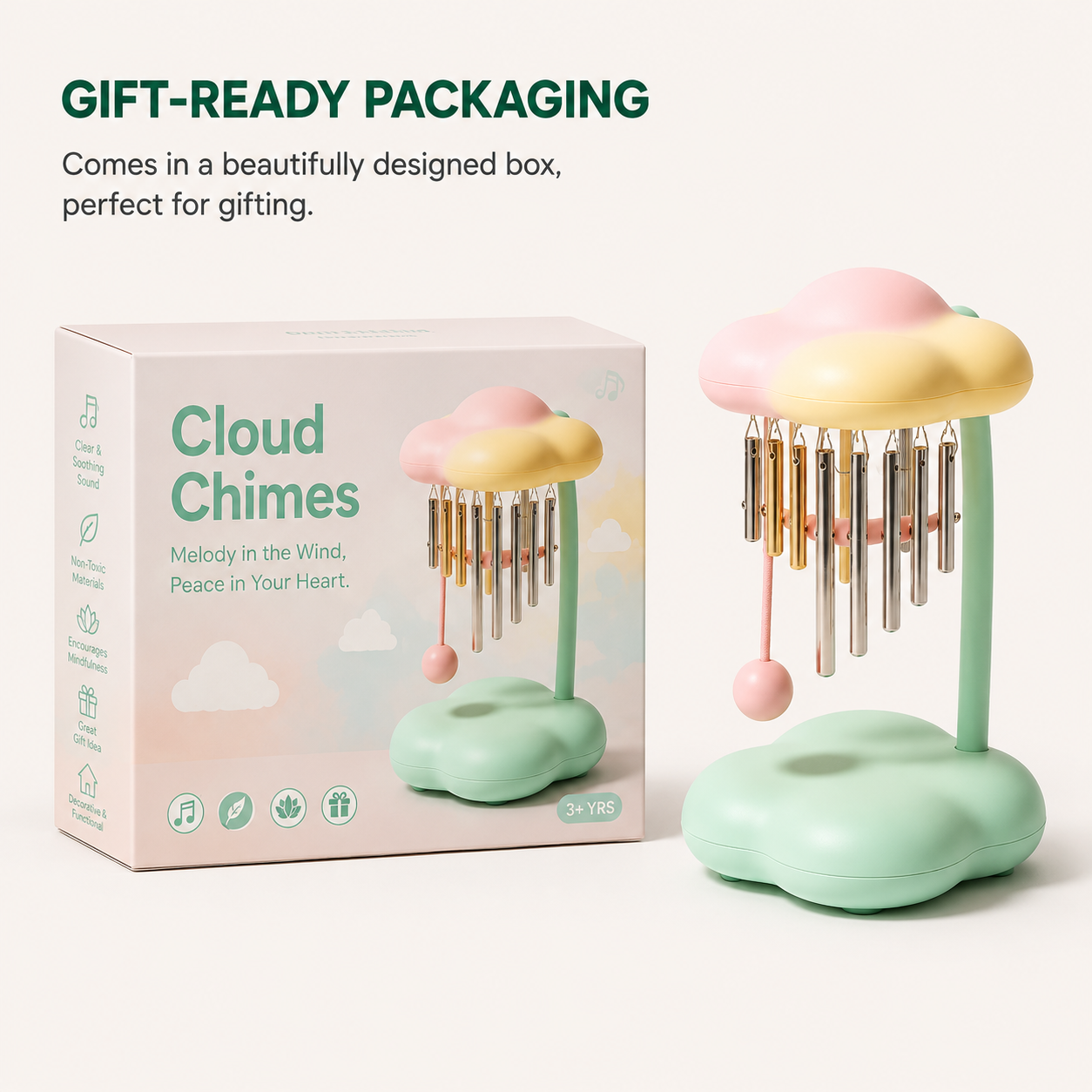 Cloud Chimes Sensory Educational Toy, Soothing Wind Chime for Children