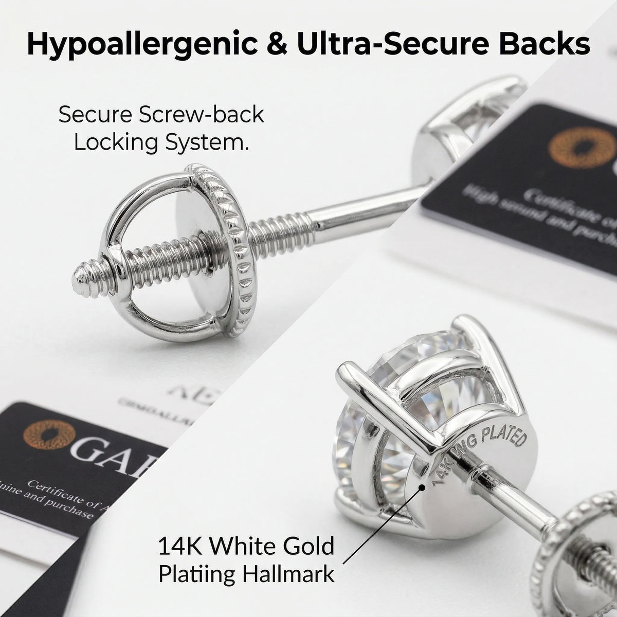 [new earrings] 1-6.00 CTW Classic Round Lab-Created Diamond Stud Earrings - Secure 4-Prong & Hypoallergenic-Last Day Sale🔥90% OFF
