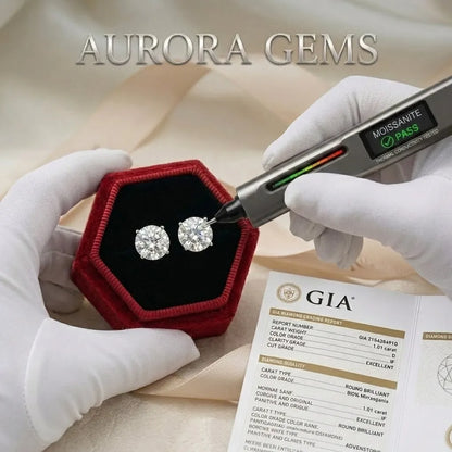 [new earrings] 1-6.00 CTW Classic Round Lab-Created Diamond Stud Earrings - Secure 4-Prong & Hypoallergenic-Last Day Sale🔥90% OFF