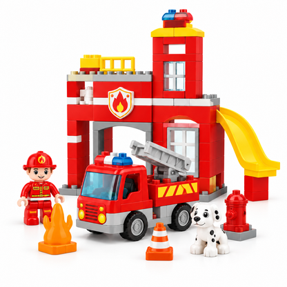 Virexaxe® Fire Station Building Playset – Fire Truck and Rescue Adventure Toy