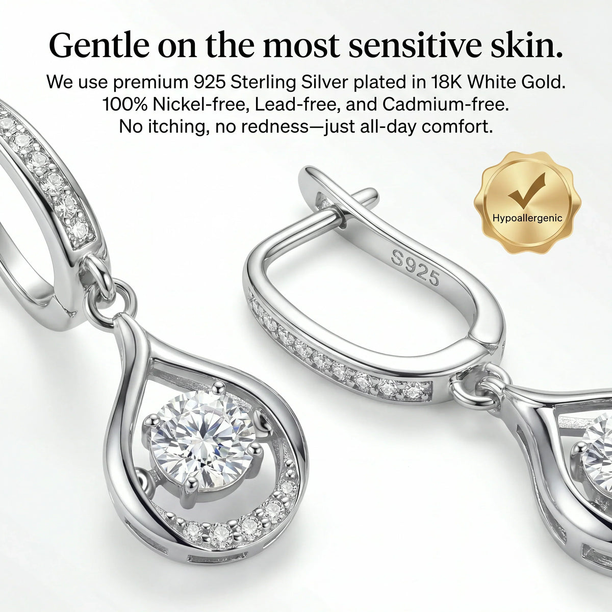 [Last five minutes] 1-Carat "Dancing" Moissanite Earrings – The Pure S925 Comfort & Sparkle You Deserve💎