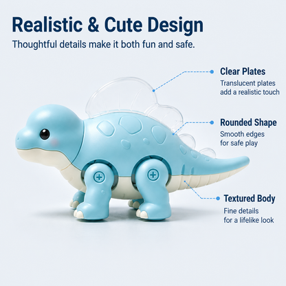Adorable Movable Dinosaur Toy, Safe Rounded Stegosaurus Figure with Articulated Joints
