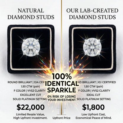 [new earrings] 1-6.00 CTW Classic Round Lab-Created Diamond Stud Earrings - Secure 4-Prong & Hypoallergenic-Last Day Sale🔥90% OFF