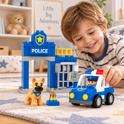 Virexaxe® Police Station Building Playset – Police Car and K9 Adventure Toy