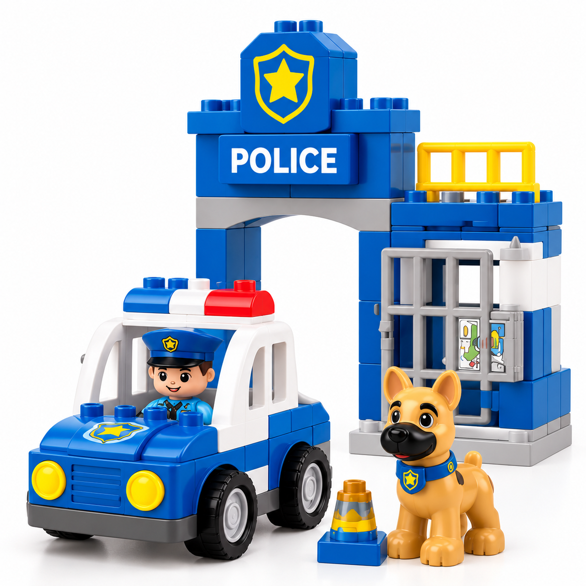 Virexaxe® Police Station Building Playset – Police Car and K9 Adventure Toy