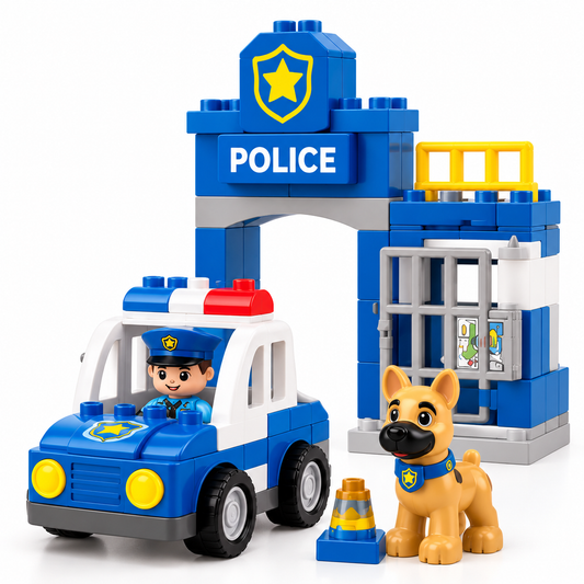 Virexaxe® Police Station Building Playset – Police Car and K9 Adventure Toy