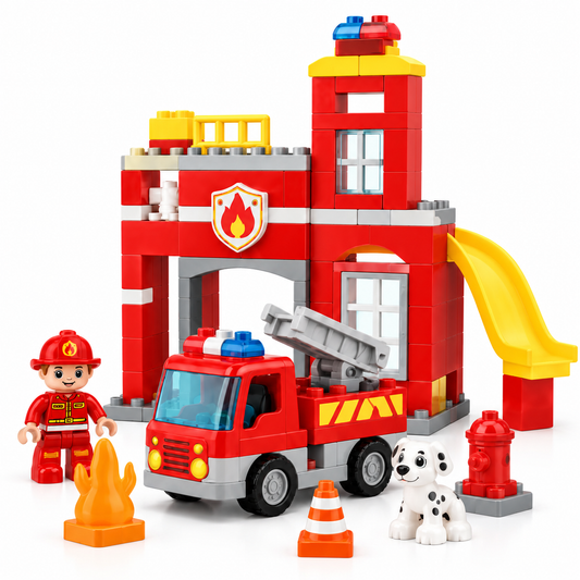 Virexaxe® Fire Station Building Playset – Fire Truck and Rescue Adventure Toy