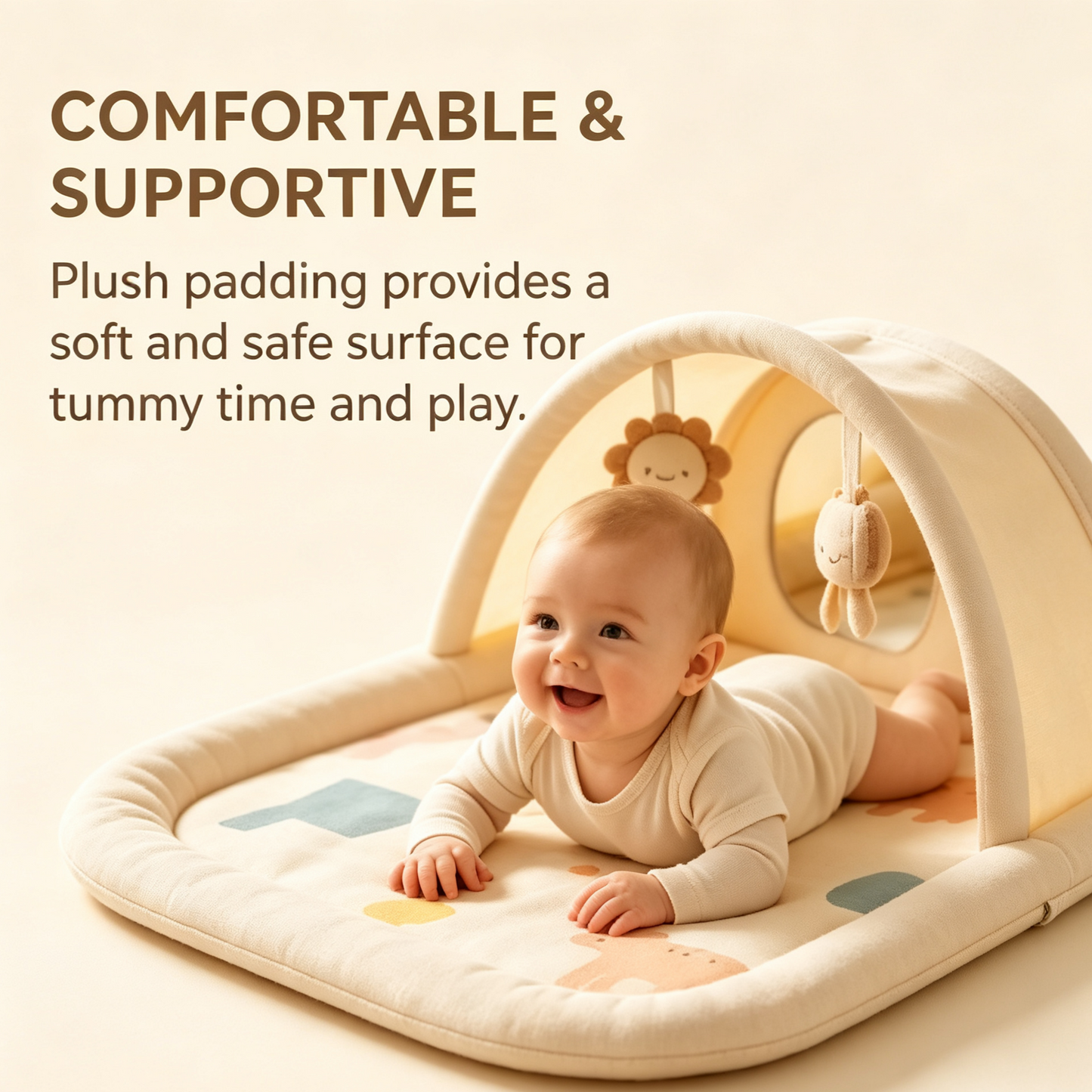 Foldable Baby Play Mat with Arched Fabric Early Learning Activity Frame