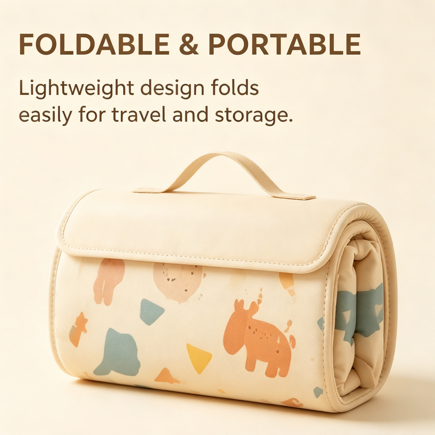 Foldable Baby Play Mat with Arched Fabric Early Learning Activity Frame