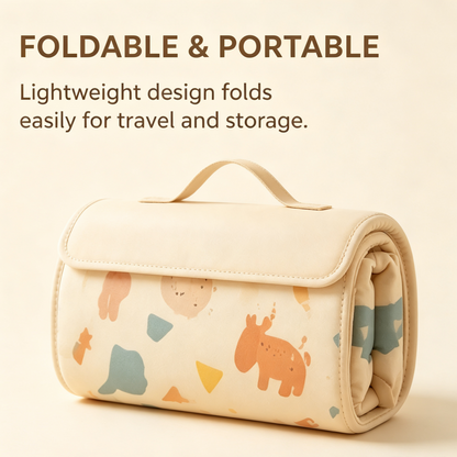 Foldable Baby Play Mat with Arched Fabric Early Learning Activity Frame