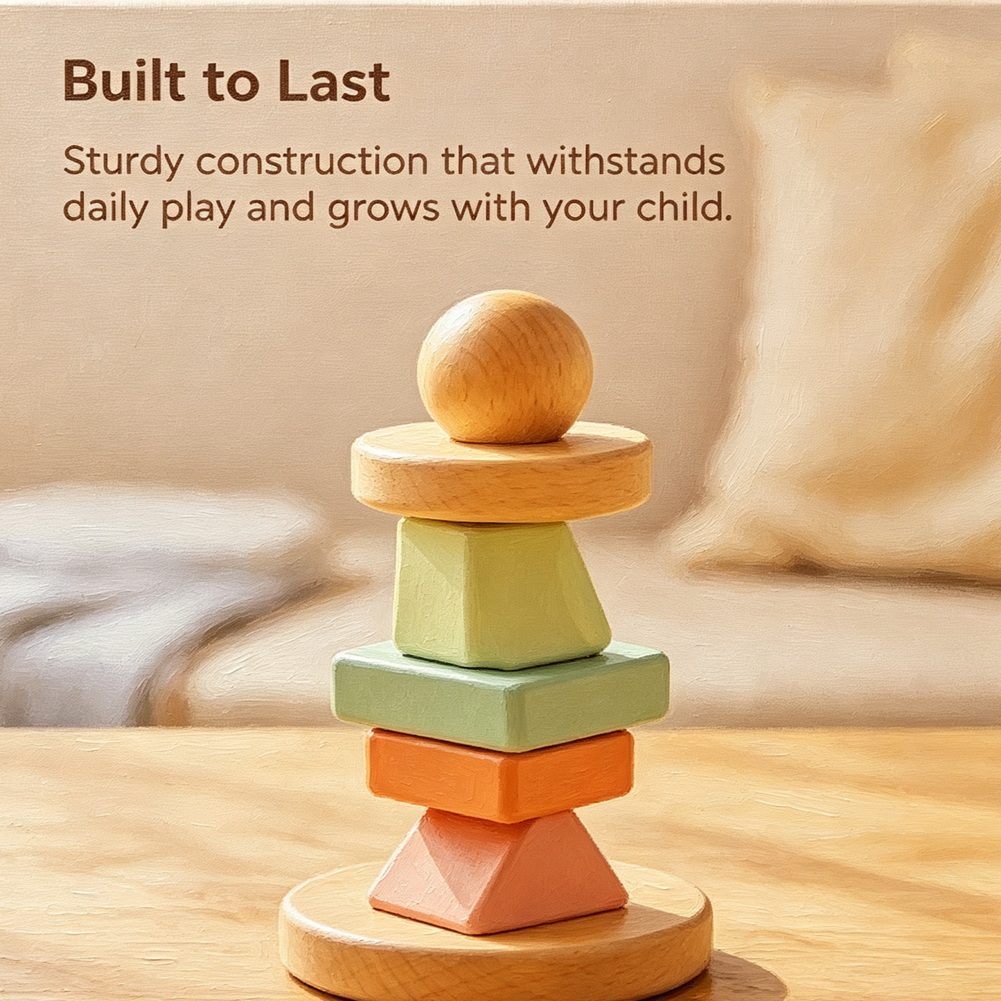 Montessori Log Stacking Blocks – Macaron Geometric Stacking Column Set