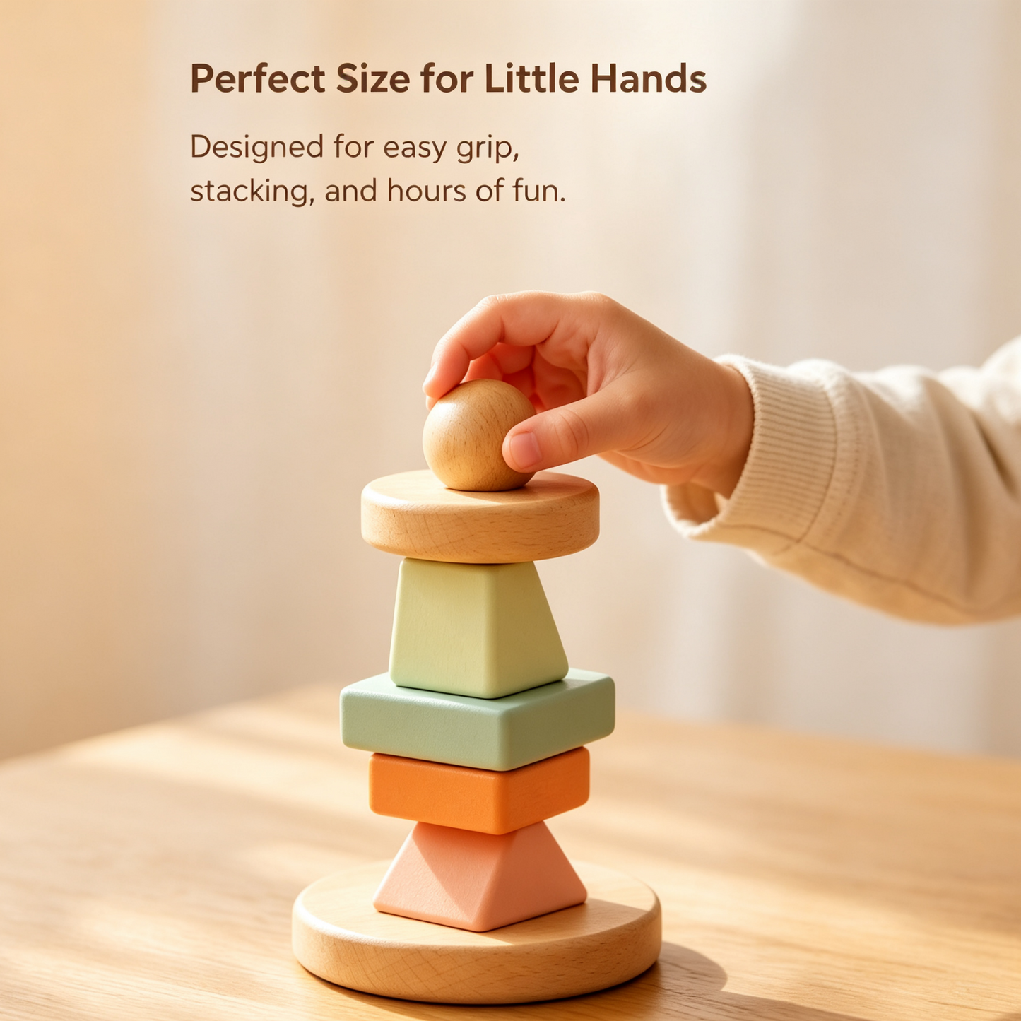 Montessori Log Stacking Blocks – Macaron Geometric Stacking Column Set