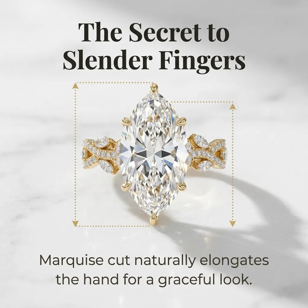 [90%] Marquise Lab-Grown Diamond Ring | Slimming Elegance Twisted Vine Ring in 18K Gold--Last Day Sale-90% OFF🔥