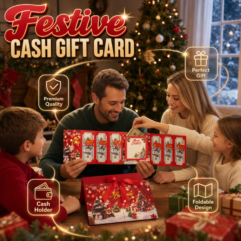 🎅Christmas Money Envelope for Cash,Creative Folding Money Holder with 6 Slots,Luxury Paper Cash Gift Card Holder, DIY HolidayMoney Gift Envelope for Xmas, Women Men GirlsBoys Mom Dad