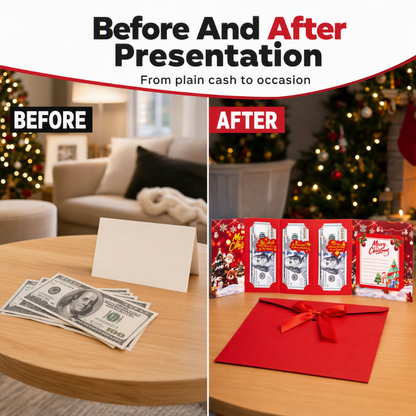 🎅Christmas Money Envelope for Cash,Creative Folding Money Holder with 6 Slots,Luxury Paper Cash Gift Card Holder, DIY HolidayMoney Gift Envelope for Xmas, Women Men GirlsBoys Mom Dad