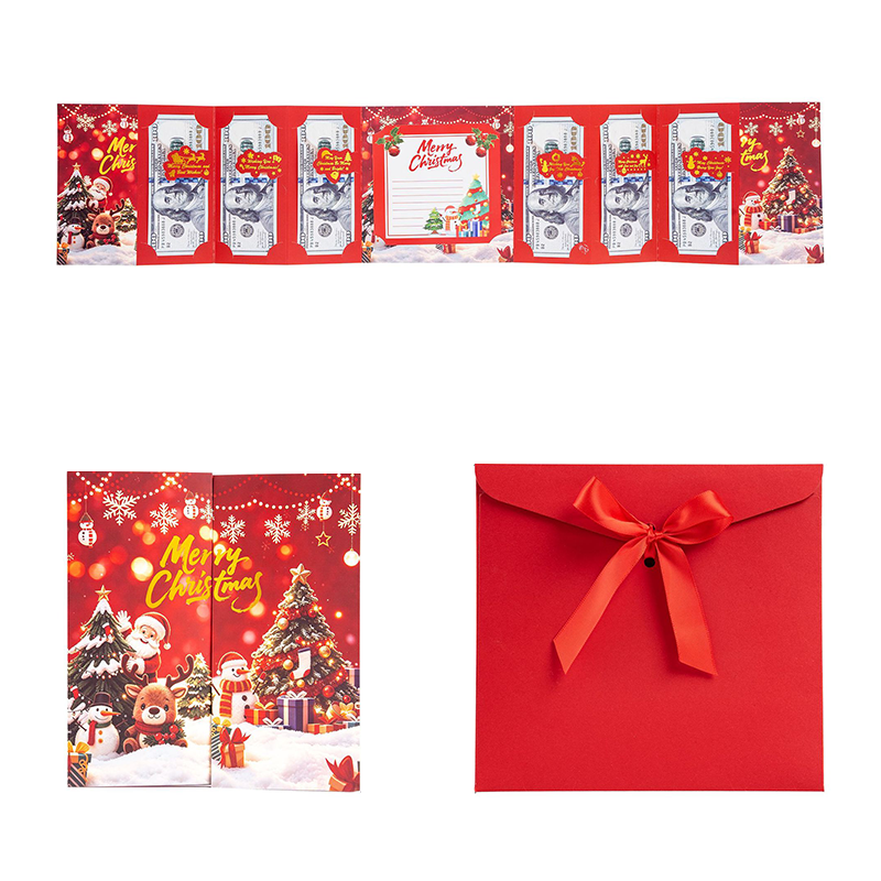 🎅Christmas Money Envelope for Cash,Creative Folding Money Holder with 6 Slots,Luxury Paper Cash Gift Card Holder, DIY HolidayMoney Gift Envelope for Xmas, Women Men GirlsBoys Mom Dad