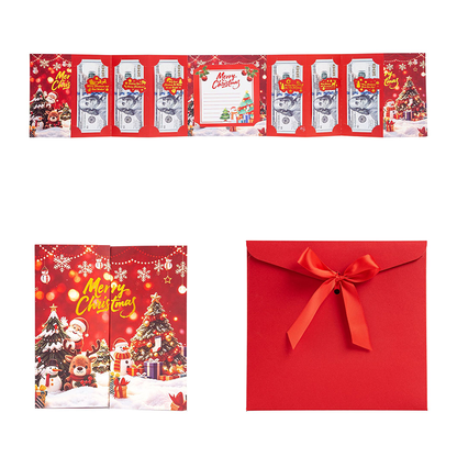 🎅Christmas Money Envelope for Cash,Creative Folding Money Holder with 6 Slots,Luxury Paper Cash Gift Card Holder, DIY HolidayMoney Gift Envelope for Xmas, Women Men GirlsBoys Mom Dad